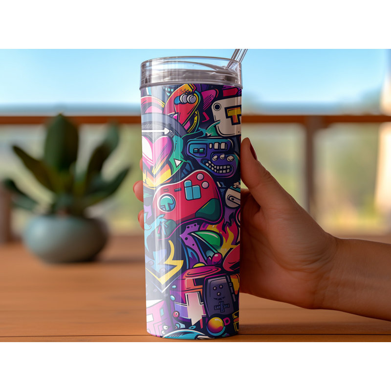 Choose Handmade Tumblers 591ml Vacuum Insulated Stainless Steel (18/8) Travel Tumbler with Straw