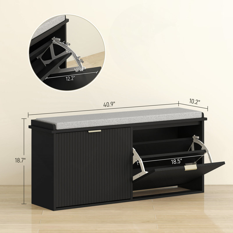 Banc d'entrée, armoire à chaussures, banc de rangement pour chaussures