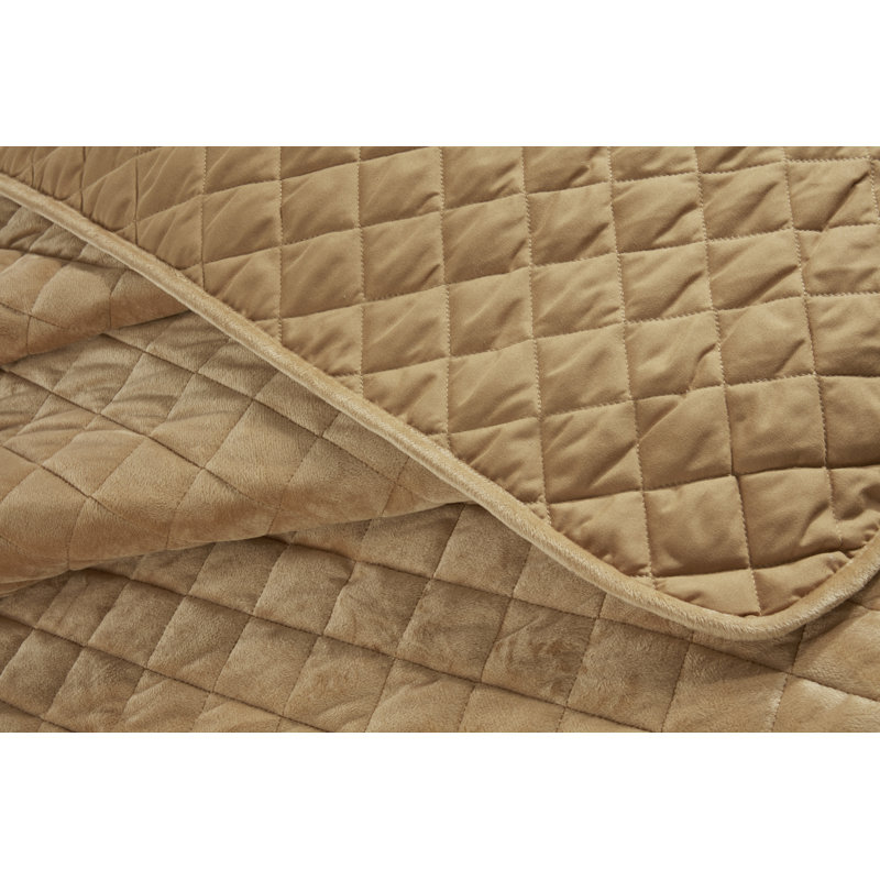 Kacie Polyester Bedspread with Pillow Shams Included, Golden Ochre