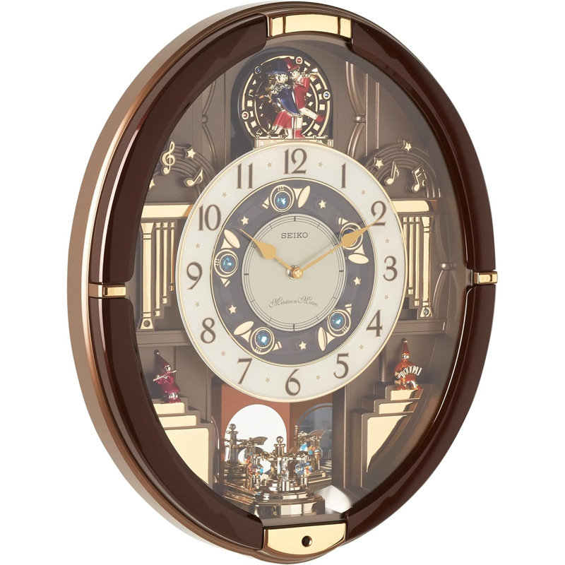 Melodies In Motion Wall Clock With 30 High-Quality Melodies, Light Sensor, And Volume Control
