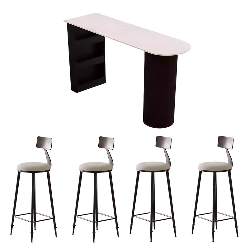Table de bar moderne et simple, H 41,3 po x L 55,1 po x l 19,6 po, 5
