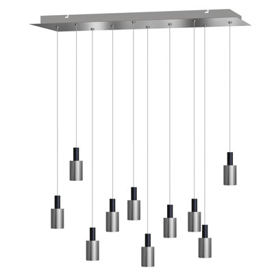 Luminaire suspendu cylindrique à 10 lumières Ahziyah