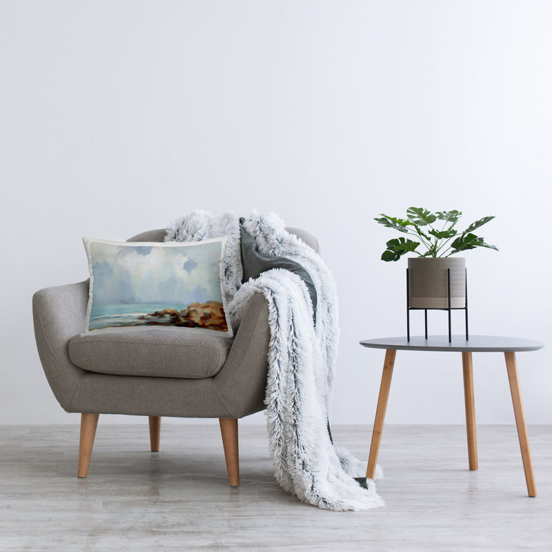 Coussin Stupell Industries Morning at Stone Beach Design par Silvia Vassileva