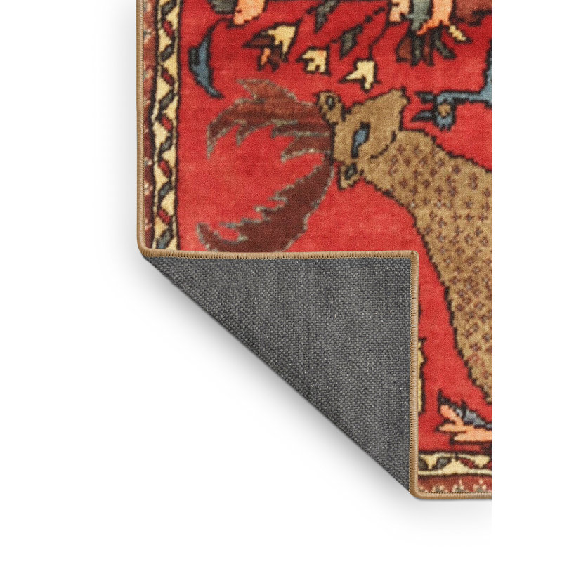 Tapis rouge/vert traditionnel Wiltsie, Rectangle 2 pi x 3 pi