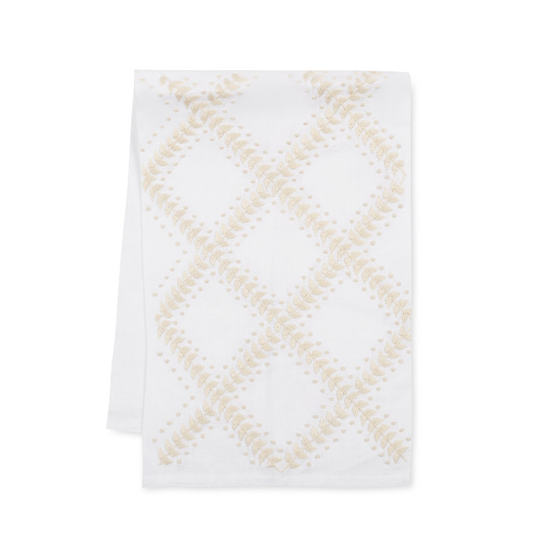 Trellis Tip Towel, Cream