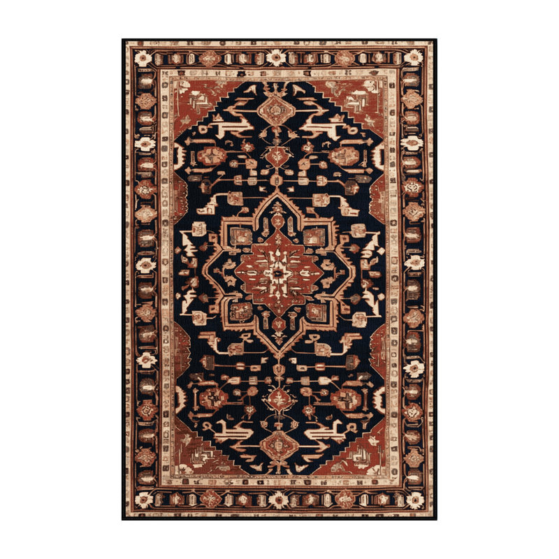 Tapis brun lavable à la machine, Rectangle 5 pi x 7 pi