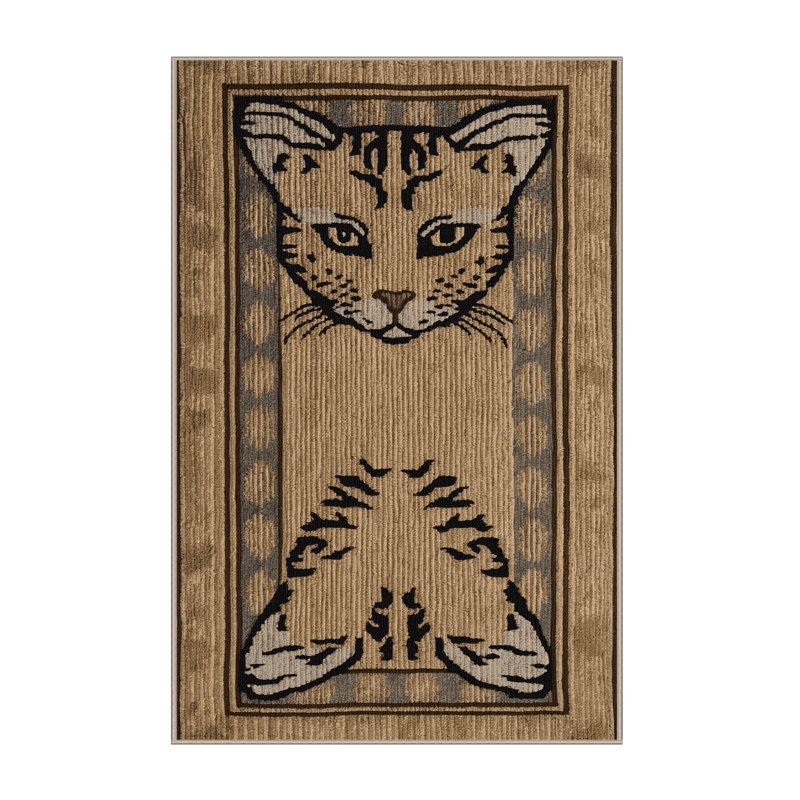 Washable Margay Big Cats Area Rug, Rectangle 8' x 12'