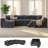  128" Boneless Sofa U-Shaped Modular sectional Couch, 27.6" Deep Seat Oversized Couches for Living Room-1903517766-1900301746