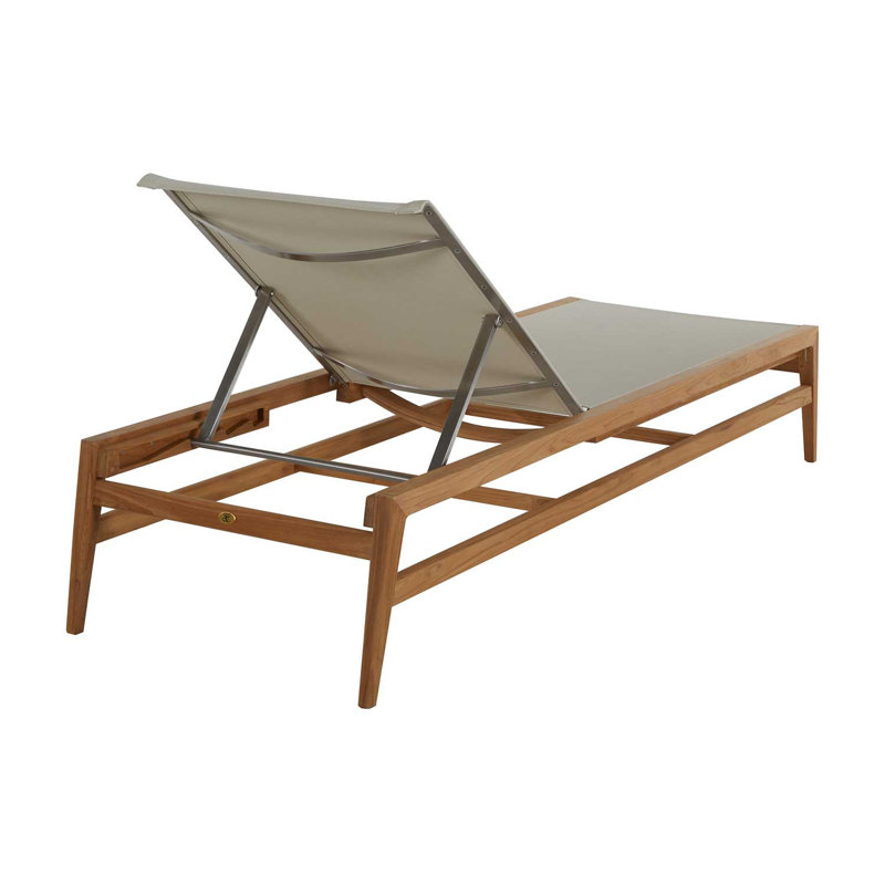 Coast Reclining Chaise Lounge, Natural Teak/Canvas Sling