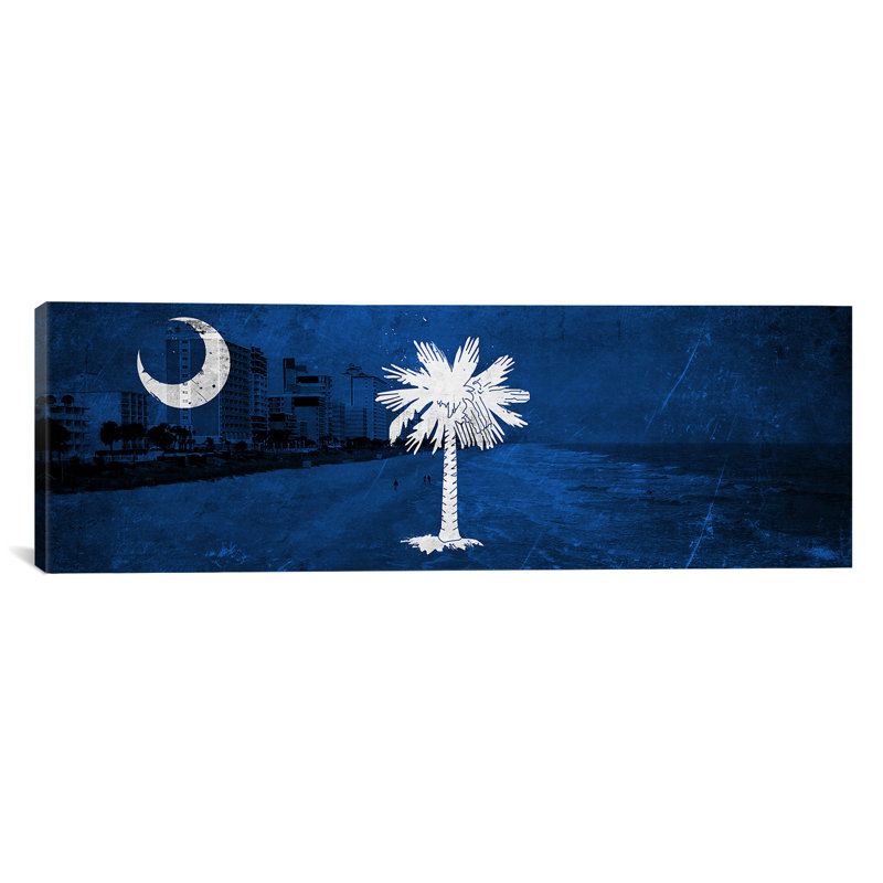 «Flags South Carolina Myrtle Beach», reproduction d'impression sur toile, H 12 po x l 36 po x P 0,75 po