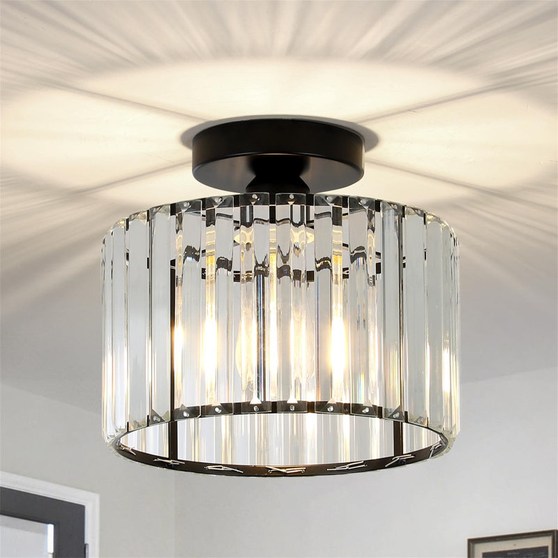 Aishlinn Crystal Flush Mount, Black