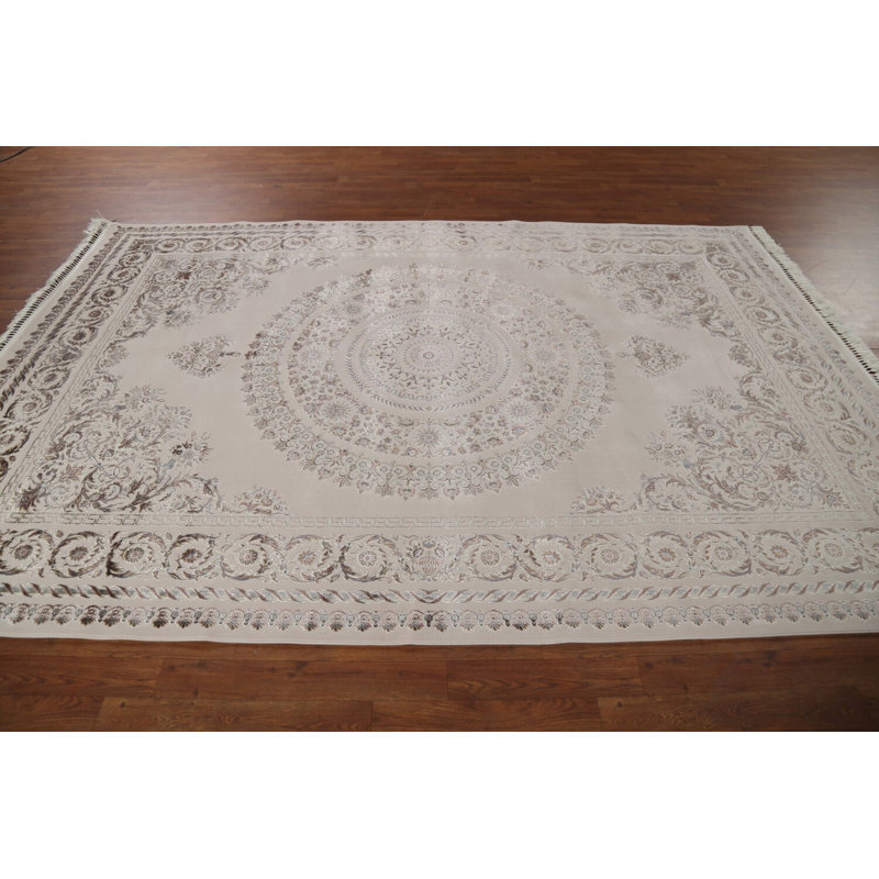 Tapis de salon traditionnel ivoire turc 7 x 10