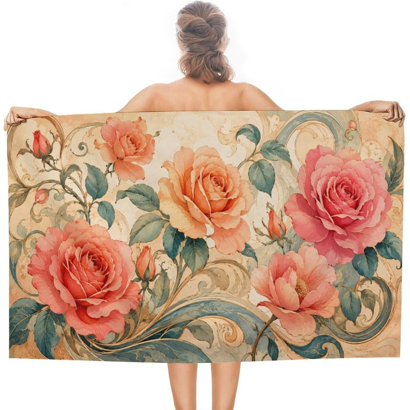 Serviette de plage Rose Floral