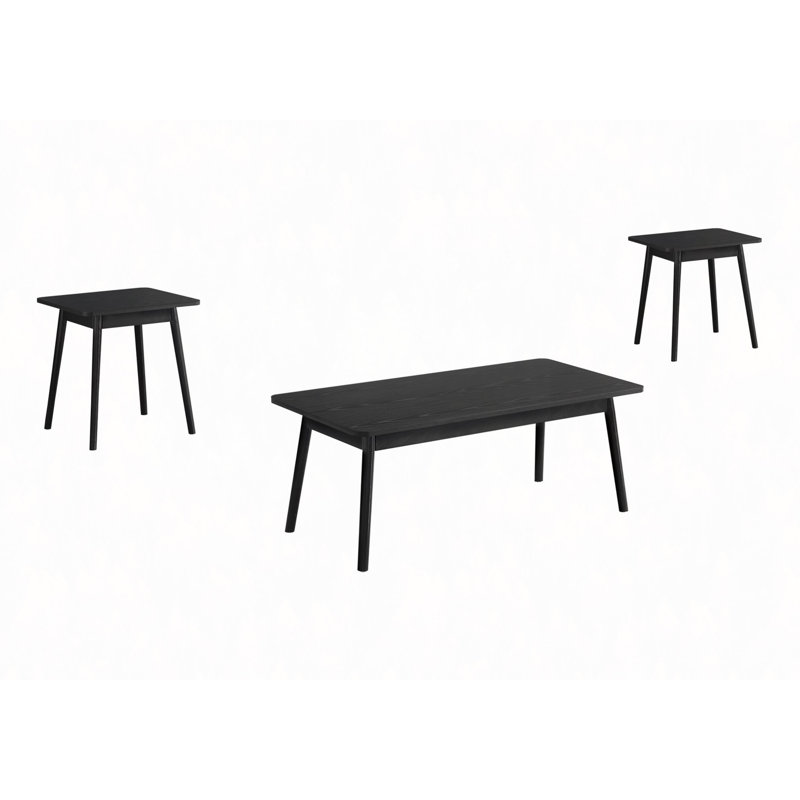 Ensemble de table, ensemble de 3 pièces, café, bout, côté, décor, salon, Noir