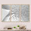 Fractal Curved White 3D Waves - 3 pièces, cadre flottant, impression sur toile-1735040981-1735040986