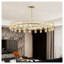 Lustre de roue de chariot en or 48 "avec abat-jour en cristal - Luminaire de ferme moderne pour la salle à manger et le vestibule