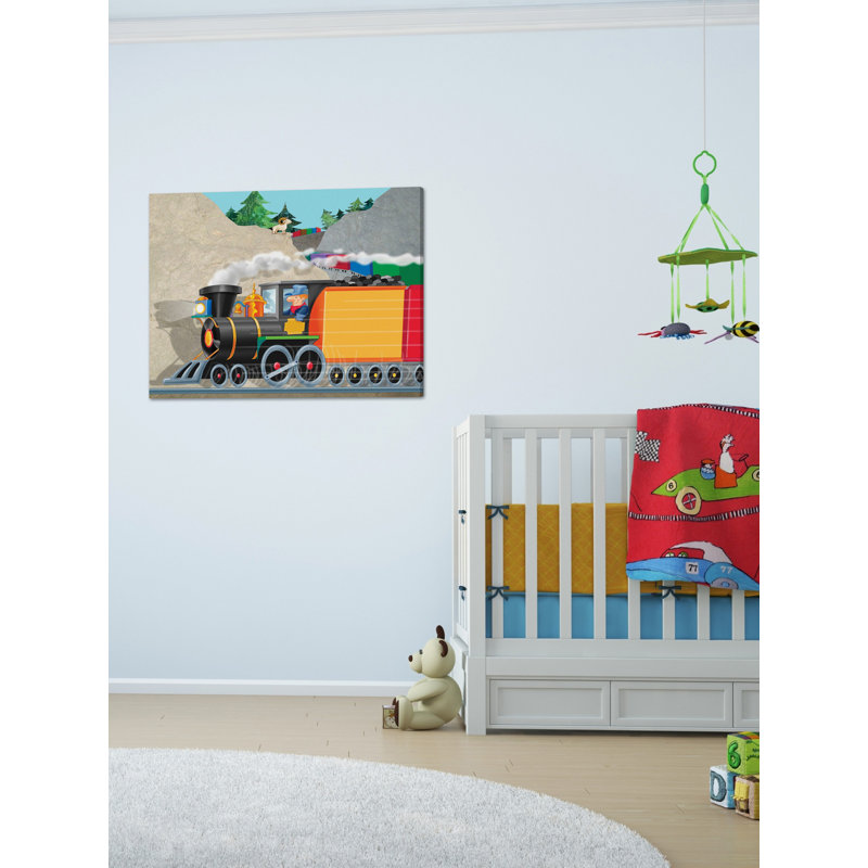 «Mountain Train», reproduction sur toile tendue, H 24 po x l 29 po