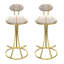 Tabourets de bar ronds en forme de S, ensemble de 2 tabourets de cuisine rembourrés en velours pour la salle à manger (sans table)-1405877239