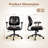 Mid-Century Faux Leather Office Chair With Arms, Adjustable Swivel Desk Chair For Home Office Or Vanity – Compact Ergonomic Task Chair-439802871