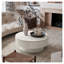 Table basse ronde de 80 cm avec rangement, placage en bois massif, style moderne, blanc rétro