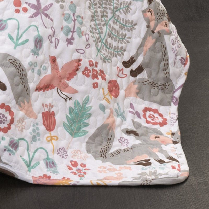 4 - Piece Quilt Set, Twin Quilt + 1 Sham + 1 Throw Pillow, Gray/Pink