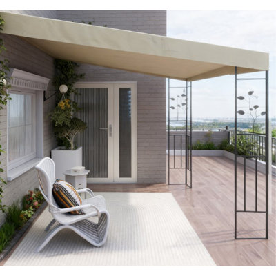 Metal Patio Canopy with Drainage Holes,Outdoor Pergola Canopy,for Backyard, Garden