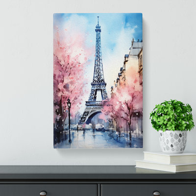 Eiffel Tower Tachisme - Wrapped Canvas