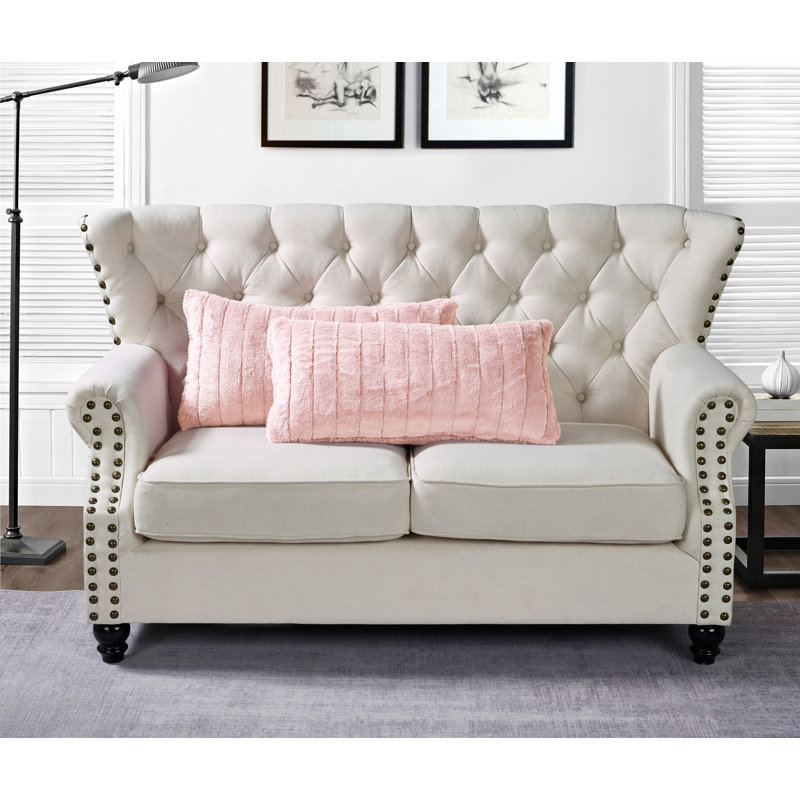 Housse de coussin en polyester Super Mink, Rose tendre
