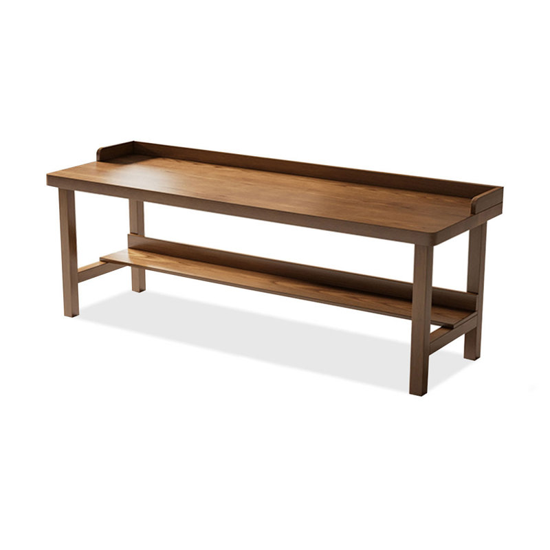 Brown Rectangular Solid Wood Desks, 29.53" H x 78.74" W x 23.62" D