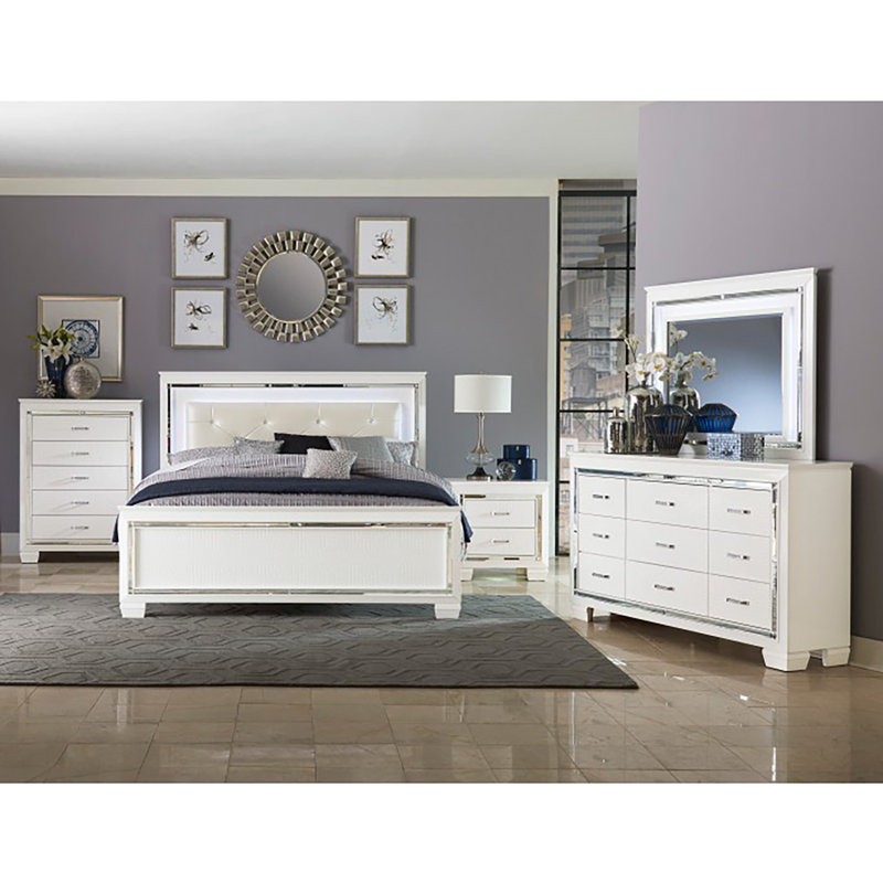 Miroir pour commode Difonzo, Blanc