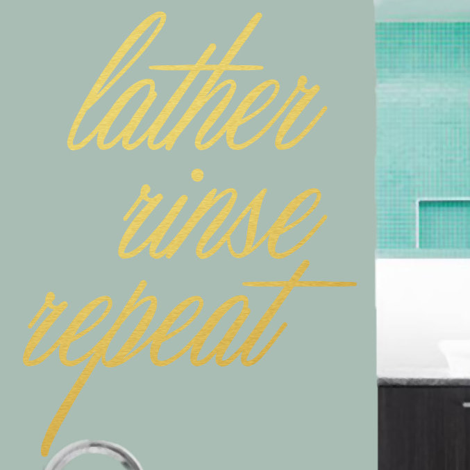 Text & Numbers Non-Wall Damaging Wall Decal, Gold