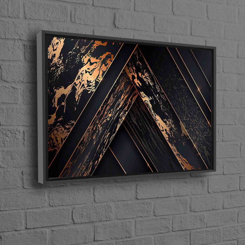 Toile abstraite murale parfaite pour un décor moderne, H 41 po x l 94 po, Noir, Reproduction encadrée sans passe-partout