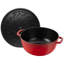 Four français en fonte Staub Essential, 5 pintes, pour 5 à 6 personnes, fabriqué en France, avec couvercle en forme de serpent - cerise-1675847509