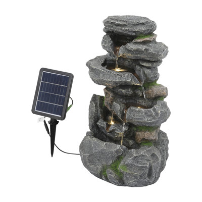 Weather Resistant Rock Fountain with Light