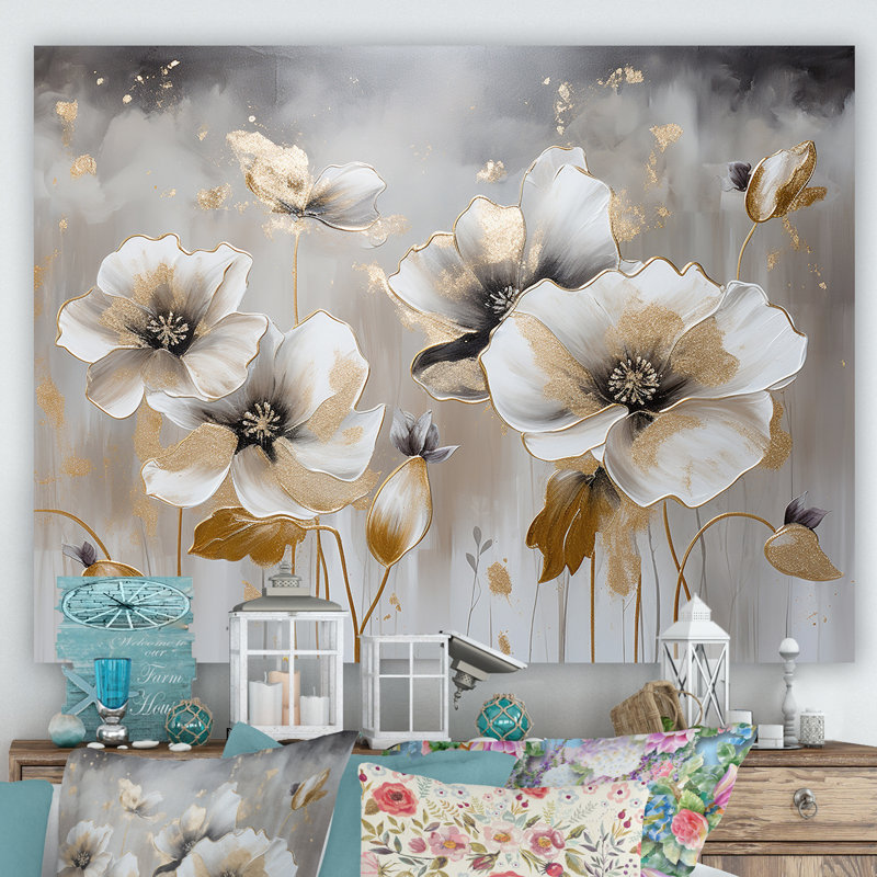 Souvenirs de coquelicots, rêves de fleurs IV sur toile, H 30 po x l 40 po x P 1,5 po, Toile tendue