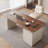 Nut-brown Rectangular Manufactured Wood with 3 drawers Executive Desk-2007716310