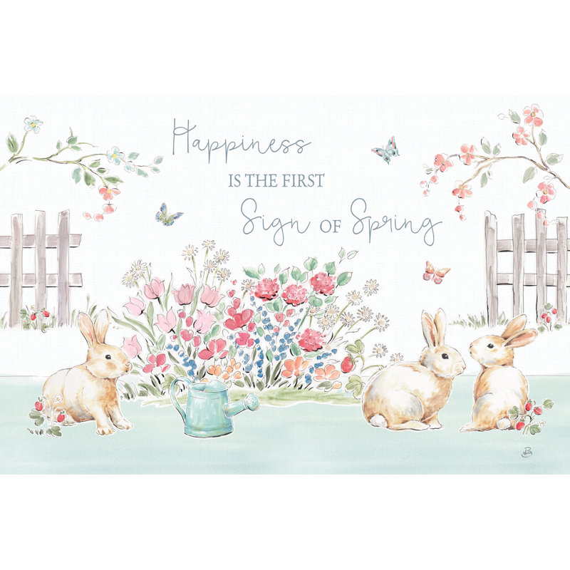 «Springtime IV» par Daphne Brissonnet, art textuel sur toile tendue, H 8 po x l 12 po, Non, Toile tendue