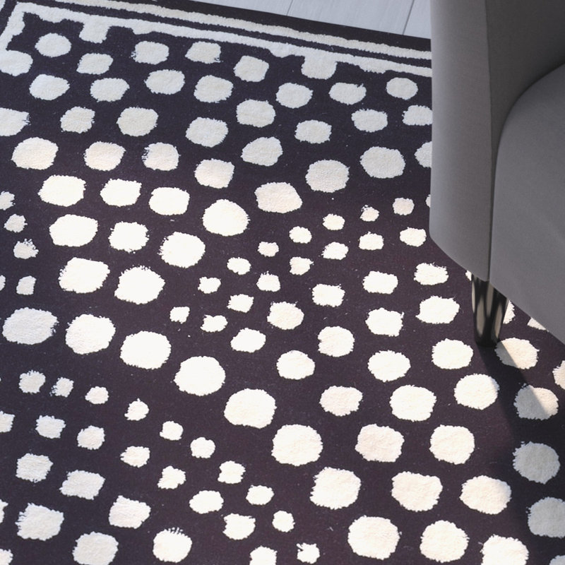 Tapis bleu marine en laine touffeté à la main Arruda, Rectangulaire 2 pi x 3 pi