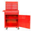Boîte à outils rouge 5 avec roues verrouillables, tiroirs coulissants et tablette réglable pour garage en métal-1826710370