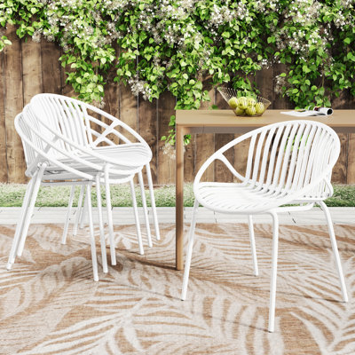  Ensemble de 2 chaises d'extérieur empilables Modern