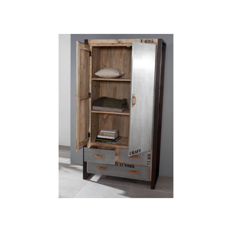 Factory 2 Door Solid Wood Wardrobe