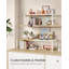 Organisateurs de tablettes extensibles, tablettes de comptoir de cuisine, bambou et métal, étagères peu encombrantes, empilables, bambou clair et blanc crème