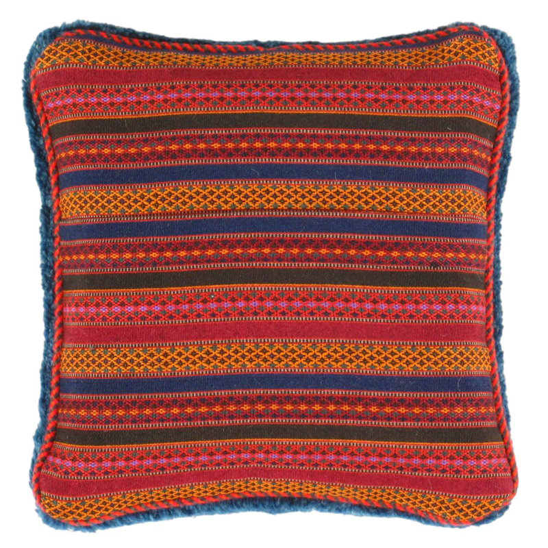 Fine Hand Knotted Persian Gabbeh Pillow 16"X16", 14"H x 14"W, Navy/Blue