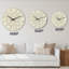 Horloge murale à motif de croix et carrés géométriques beiges-1755214354