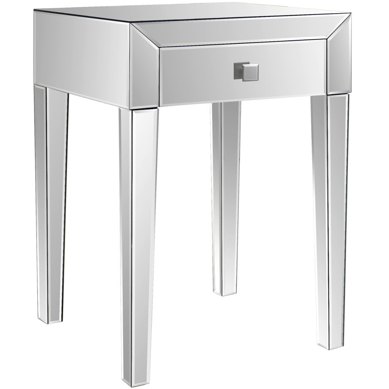 Luigino Glass Top End Table with Storage
