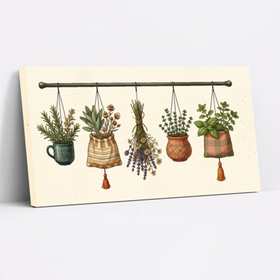 «Herbal Hanging Canvas Wall Art», ensemble de 1 reproduction de peinture à l'huile