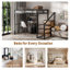 Lit mezzanine double avec bureau, garde-robe et escalier - structure en métal lourd, support de rangement, tablettes et station de charge