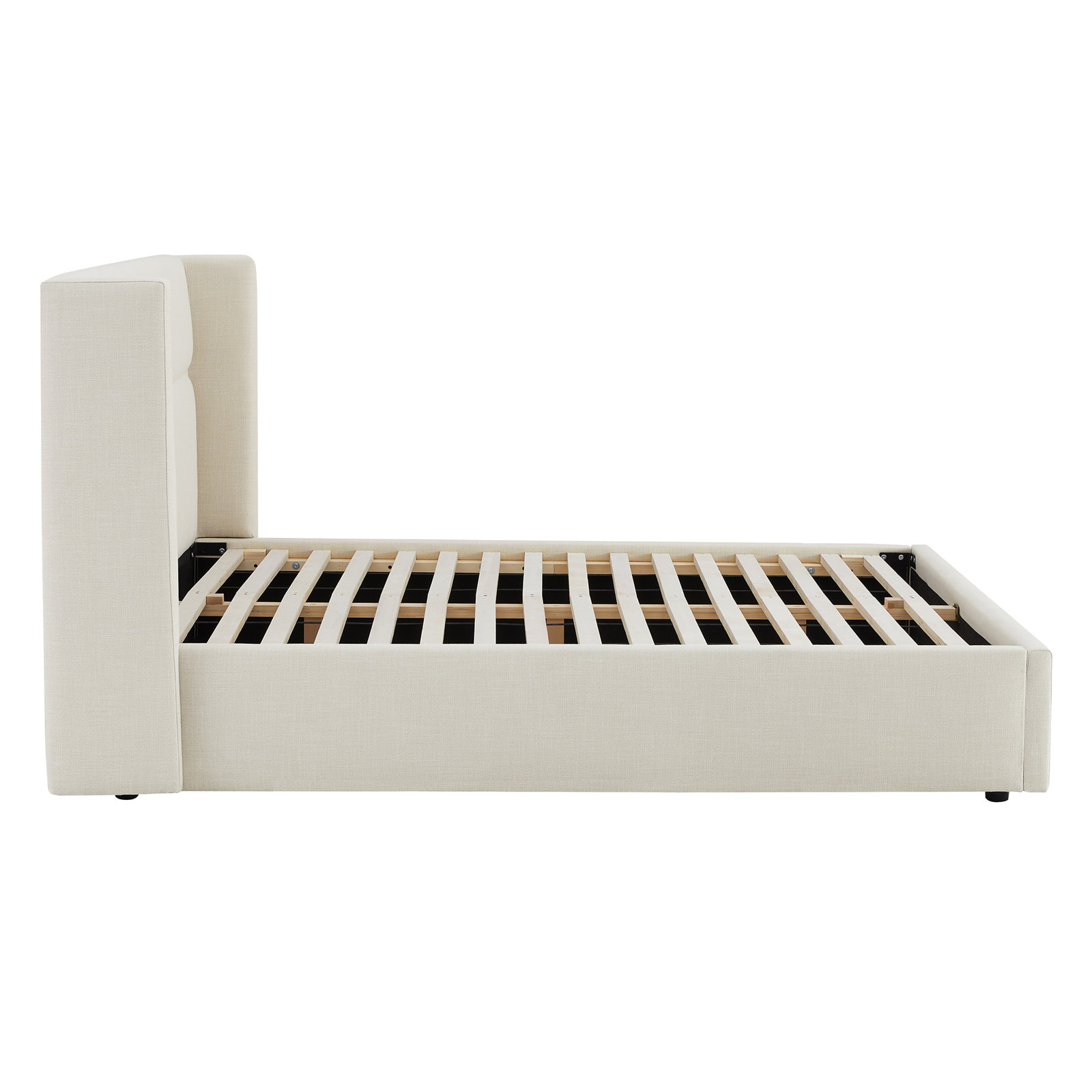 Jayla Upholstered Platform Bed, Queen, Effie Linen Performance Linen