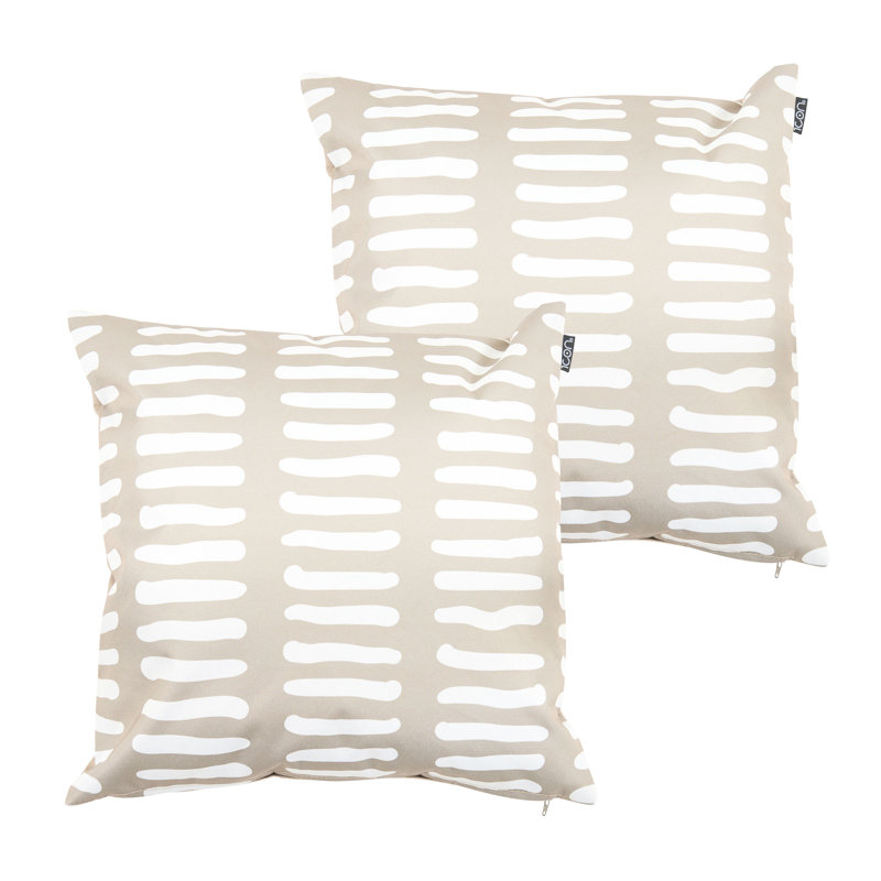Bean Bag Bazaar Abstract Print Indoor-Outdoor Cushions, Beige