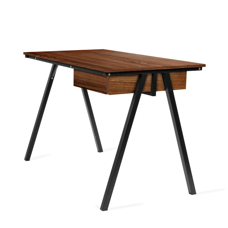 Conesus Computer Desk, Walnut, Black